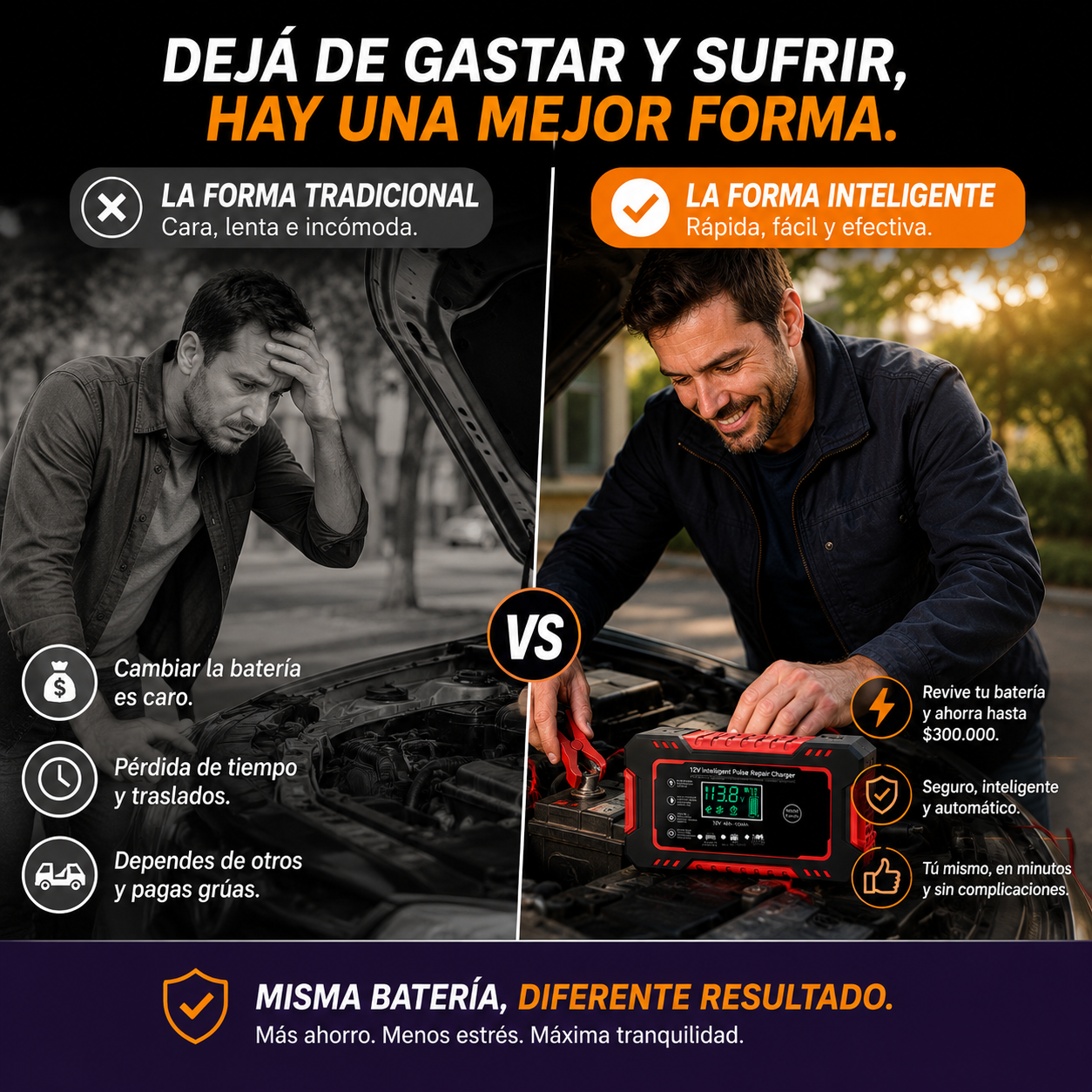 VILTIX® |  Cargador Reparador de Baterías para Autos