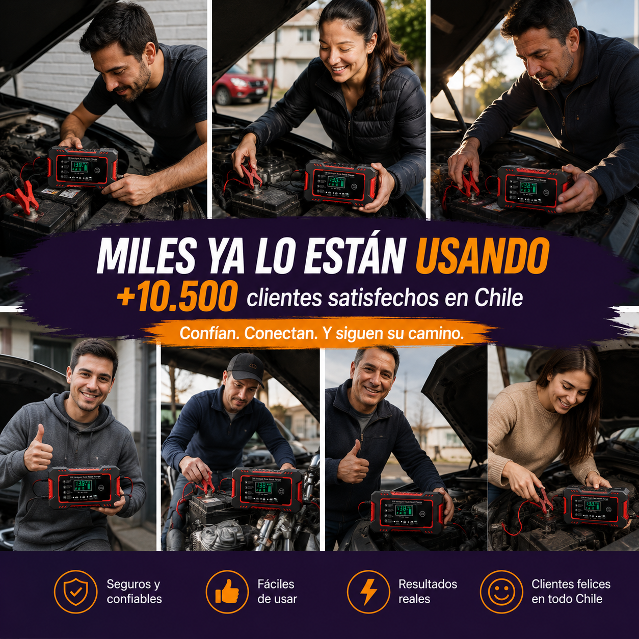 VILTIX® |  Cargador Reparador de Baterías para Autos