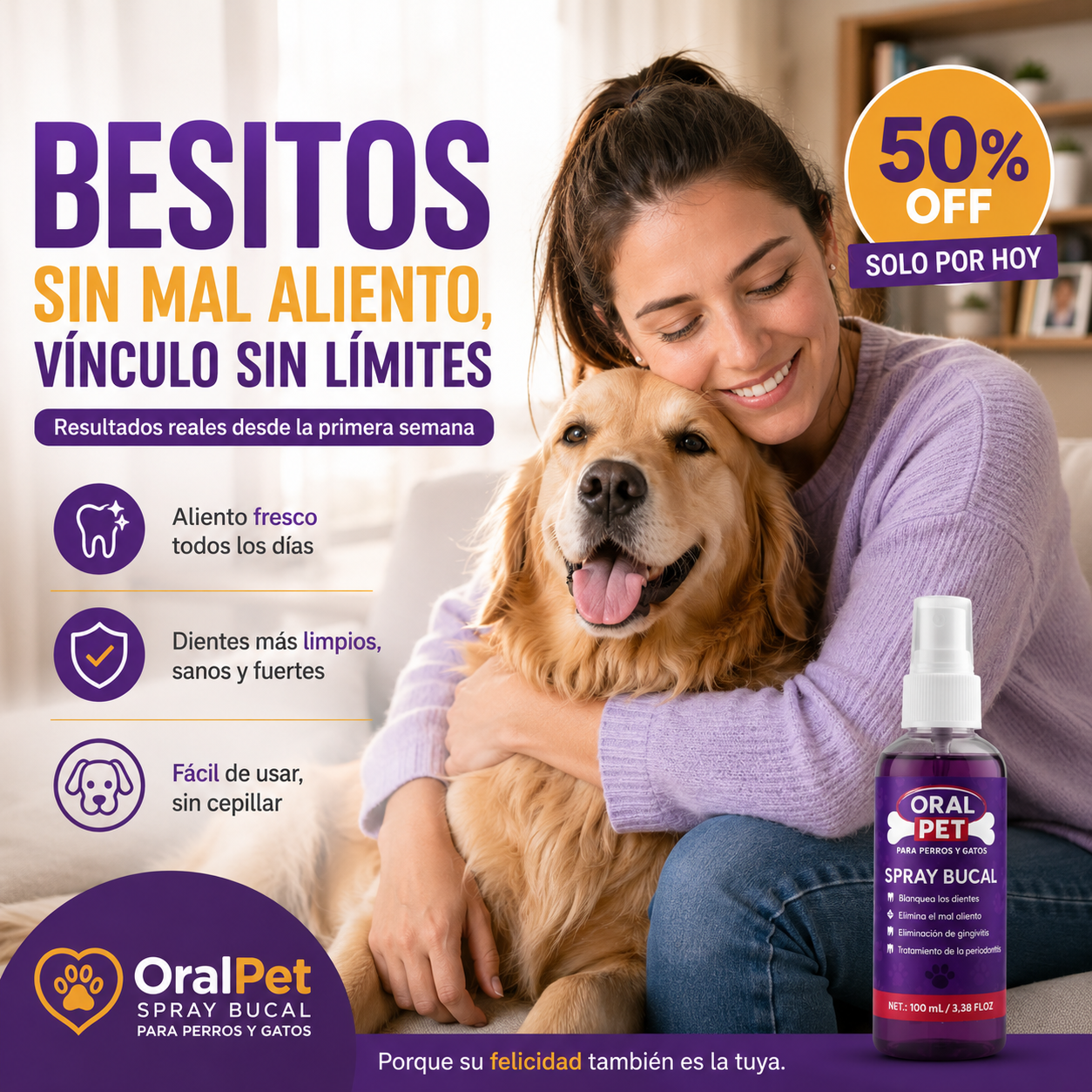 Oral Pet™ | Spray Bucal Limpiador Mascotas